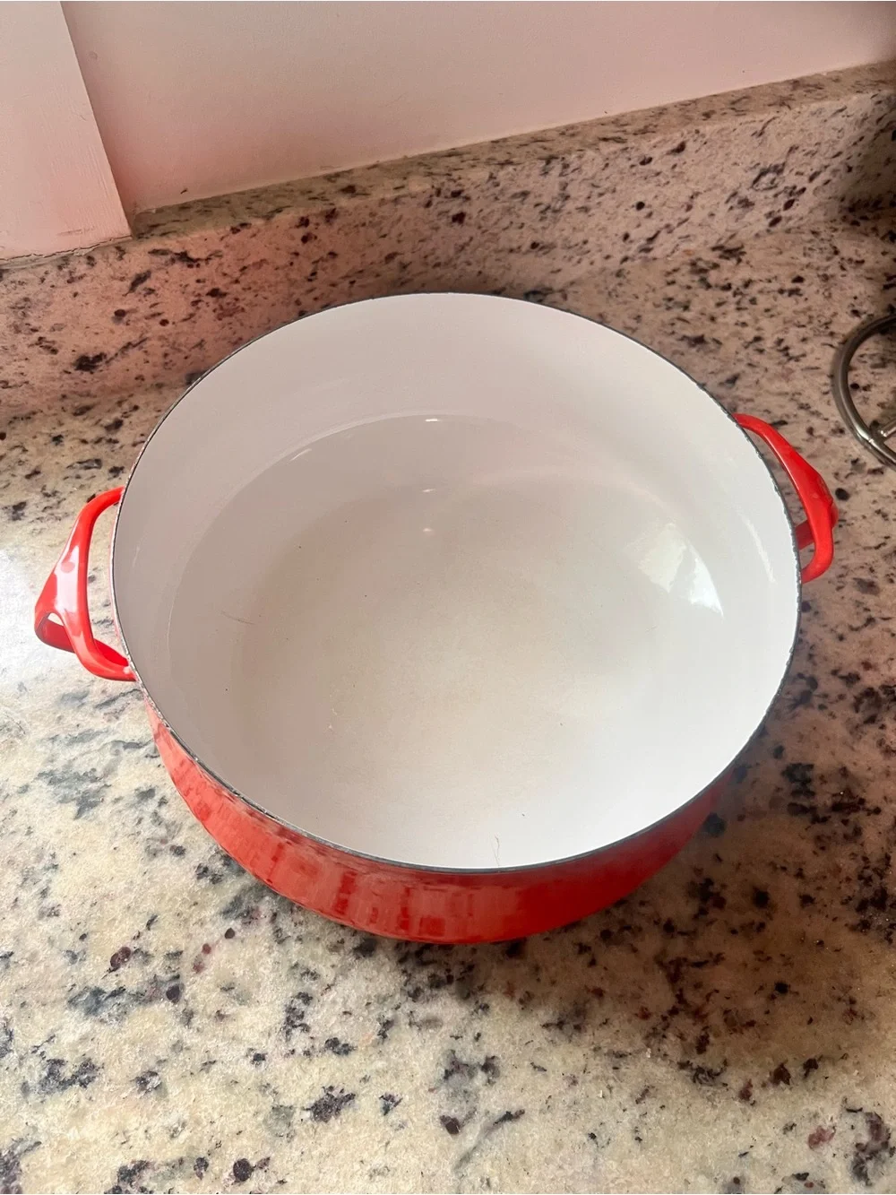 Dansk Red Enamel Covered Casserole with Cross-Top Lid